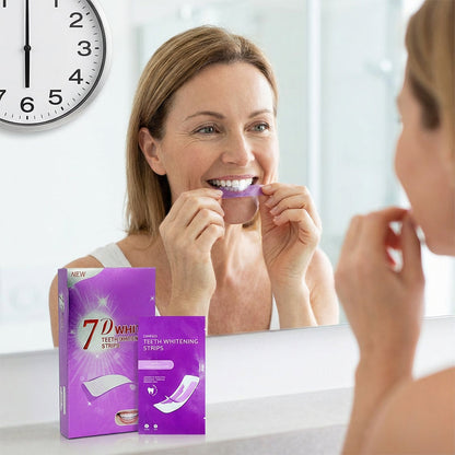 GarageLine® Purple Teeth Whitening Strips - 7/21 Whitening Sessions - Safe for Enamel - Non Sensitive Teeth Whitening - Peroxide-Free