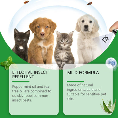 🥳 2026 HOT SALE🥳 💐50K+ SOLD!🍃🐾 50% OFF! Natural Flea & Tick Spray – Peppermint & tea tree oil, safe for cats & dogs. Soothes itchy skin, no harsh chemicals. Just spray & go. A gentle pest solution. 🌿✨