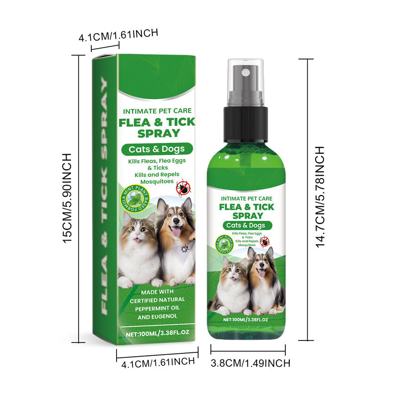 🥳 2026 HOT SALE🥳 💐50K+ SOLD!🍃🐾 50% OFF! Natural Flea & Tick Spray – Peppermint & tea tree oil, safe for cats & dogs. Soothes itchy skin, no harsh chemicals. Just spray & go. A gentle pest solution. 🌿✨